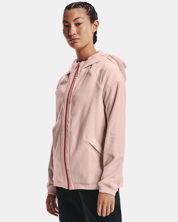 Women's UA RUSH™ Fleece Full-Zip Hoodie, Pink, pdpMainDesktop image number 0